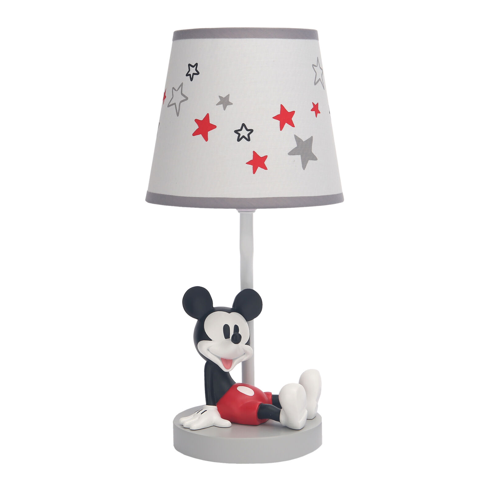 Lambs & Ivy Disney Baby Magical Mickey Mouse Lamp With Shade And Bulb - Gray